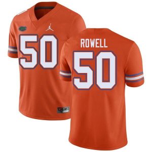 Men's Florida Gators #50 Tanner Rowell NCAA Jordan Brand Orange Authentic Stitched College Football Jersey GCW3262UR